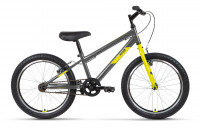 Велосипед ALTAIR MTB HT 20 1.0 (20" 1 ск. рост. 10.5") 2022, темно-серый/желтый