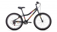 Велосипед FORWARD IRIS 24 1.0 (24" 6 ск. рост. 12") 2022, темно-серый/розовый