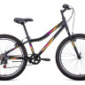 Велосипед FORWARD IRIS 24 1.0 (24" 6 ск. рост. 12") 2022, темно-серый/розовый