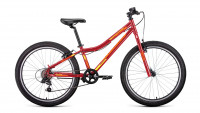 Велосипед FORWARD TITAN 24 1.0 (24" 6 ск. рост. 12") 2022, красный/желтый