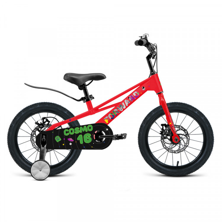 Велосипед FORWARD COSMO 14 (14" 1 ск.) 2023, ярко-красный