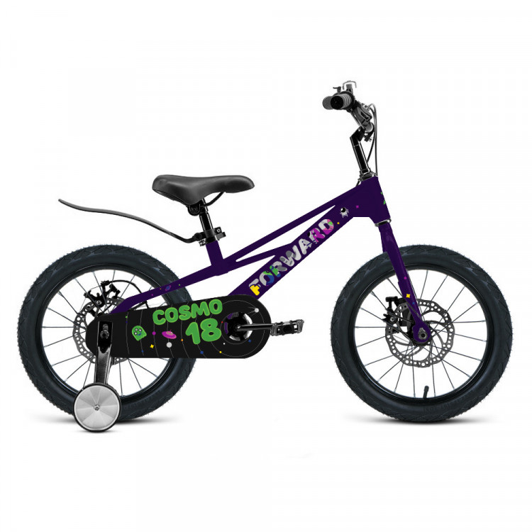 Велосипед FORWARD COSMO 18 (18" 1 ск.) 2023, темно-фиолетовый