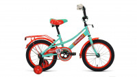 Велосипед FORWARD AZURE 16 (16" 1 ск.) 2022, зеленый/красный