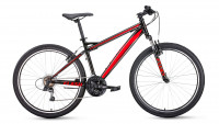 велосипед FORWARD FLASH 26 1.0 (26" 21 ск. рост 15") 2019-2020, черный/красный