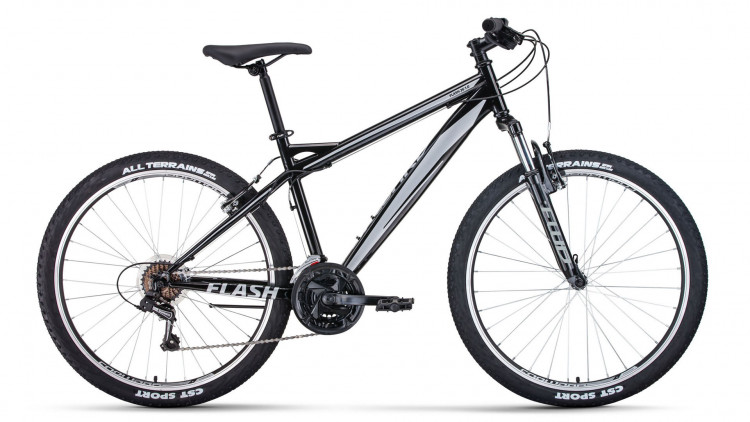 велосипед FORWARD FLASH 26 1.0 (26" 21 ск. рост 15") 2019-2020, черный/серый