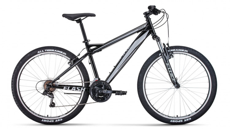 Велосипед FORWARD FLASH 26 1.0 (26" 21 ск. рост. 19") 2022, черный/серый