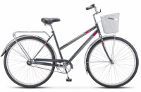 Велосипед STELS Navigator-300 Lady (28", рост 20", Серебристый), арт. Z010 с корзинкой