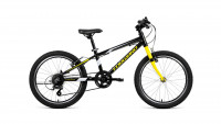 велосипед FORWARD RISE 20 2.0 (20" 7 ск.) 2019-2020, черный/желтый