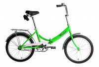 Велосипед KAMA 20 (20" 1 ск. рост. 14" скл.) 2023, зеленый/серебристый