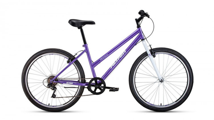 Велосипед ALTAIR MTB HT 26 low (26" 6 ск. рост 15") 2020-2021, фиолетовый/белый