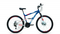 Велосипед ALTAIR MTB FS 26 2.0 D (26" 18 ск. рост. 16") 2022, синий/красный