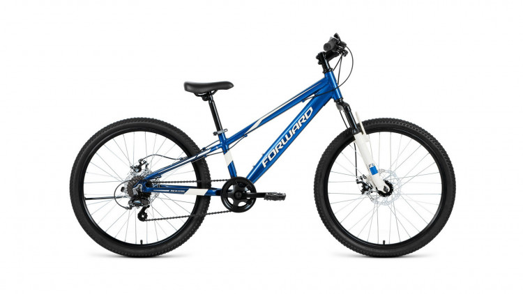 велосипед FORWARD RISE 24 2.0 disc (24" 7 ск.) 2019-2020, синий/белый