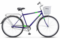 Велосипед STELS Navigator-300 C (28", рост 20", Темно-синий), арт. Z010 с корзинкой