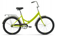 Велосипед FORWARD VALENCIA 24 1.0 (24" 1 ск. рост. 16" скл.) 2022, зеленый/серый