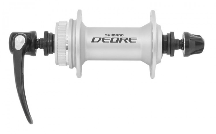Втулка, Передняя, Shimano Deore, HB-M595, 36 отв., 133 мм, Дисковая (center lock), (серебро, CFHAAB200105)
