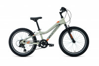 Велосипед FORWARD TWISTER 20 1.0 (20" 7 ск. рост. 10") 2022, серый/оранжевый