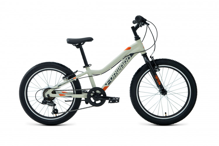 Велосипед FORWARD TWISTER 20 1.0 (20" 7 ск. рост. 10") 2022, серый/оранжевый