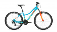 Велосипед FORWARD JADE 27,5 1.0 (27,5" 21 ск. рост. 16.5") 2022, бирюзовый/желтый