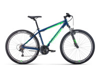 Велосипед FORWARD APACHE 27,5 1.0 CLASSIC (27,5" 21 ск. рост. 15") 2022, синий/ярко-зеленый