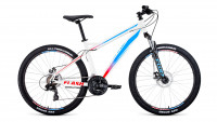 велосипед FORWARD FLASH 26 2.0 disc (26" 21 ск. рост 19") 2019-2020, белый/голубой