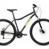 Велосипед ALTAIR MTB HT 29 2.0 D (29" 21 ск. рост. 21") 2022, черный/ярко-зеленый