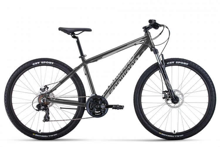 Велосипед FORWARD APACHE 27,5 2.0 D CLASSIC (27,5" 21 ск. рост. 17") 2022, серый/серебристый