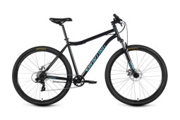 Велосипед FORWARD SPORTING 29 2.0 D (29" 8 ск. рост. 17") 2023, черный/бирюзовый