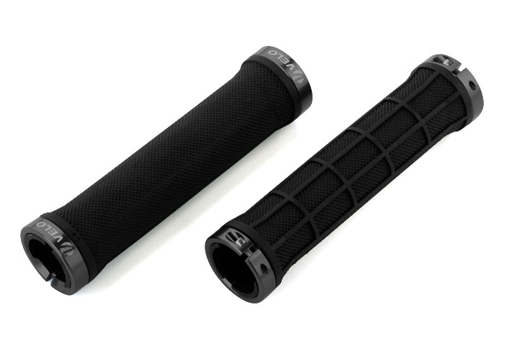 Ручки руля Velo VLG975AD2(L2), длина 135 мм, 2 алюминиевых черных фиксатора