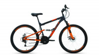 Велосипед ALTAIR MTB FS 26 2.0 disc (26" 18 ск. рост 16") 2020-2021, темно-серый/оранжевый УЦ
