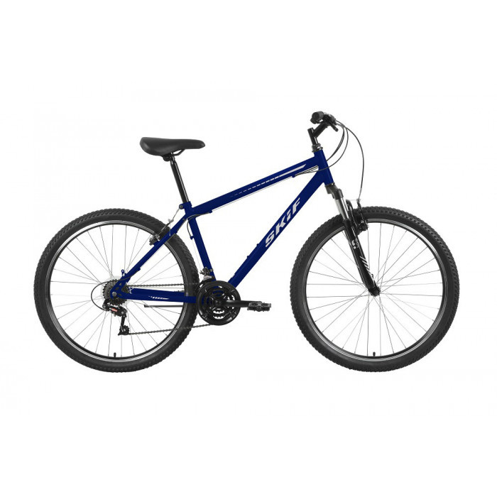 Велосипед SKIF MTB HT 27,5 (27,5" 21 ск. рост. 19") 2022, темно-синий/серебристый, амортизационная вилка