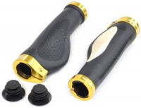 Грипсы Venzo комфорт 140mm AL-замок,золотой с заглушками