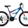 Велосипед ALTAIR MTB FS 24 D (24" 18 ск. рост. 15") 2022, синий/красный