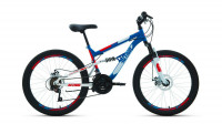 Велосипед ALTAIR MTB FS 24 disc (24" 18 ск. рост 15") 2020-2021, синий/красный