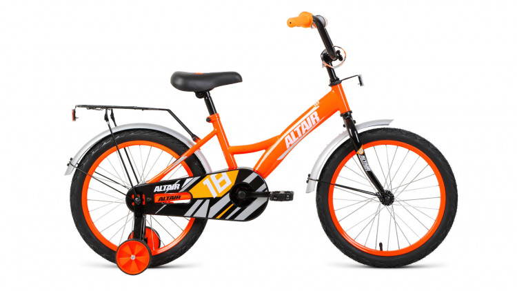 Велосипед ALTAIR KIDS 18 (18" 1 ск.) 2022, ярко-оранжевый/белый