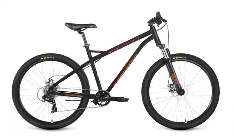 Велосипед FORWARD FLASH 26 2.0 D (26" 8 ск. рост. 15") 2024, черный/оранжевый