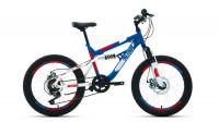 Велосипед ALTAIR MTB FS 20 D (20" 6 ск. рост. 14") 2022, синий/красный