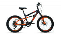 Велосипед ALTAIR MTB FS 20 D (20" 6 ск. рост. 14") 2022, темно-серый/оранжевый