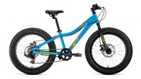 Велосипед FORWARD BIZON MICRO 20 (20" 7 ск. рост 11") 2020-2021, голубой/оранжевый, RBKW1Q307003