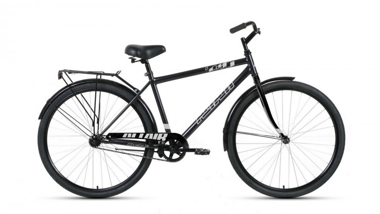 Велосипед ALTAIR CITY 28 HIGH (28" 1 ск. рост. 19") 2023, темно-серый/серебристый УЦ