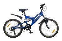 Велосипед 20", SHARK, тёмно-синий, сталь, 6-скор., V-brake