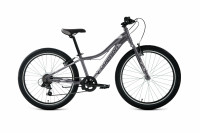 Велосипед FORWARD TWISTER 24 1.0 (24" 7 ск. рост. 12") 2022, черный/серебристый