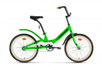 Велосипед FORWARD SCORPIONS 20 1.0 (20" 1 ск. рост. 10.5") 2022, ярко-зеленый/черный