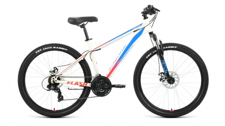 Велосипед FORWARD FLASH 26 2.0 D (26" 21 ск. рост. 15") 2022, белый/голубой