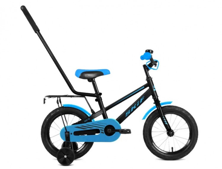 Велосипед SKIF 16 (16" 1 ск.) 2022, черный/голубой
