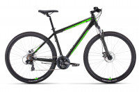 Велосипед FORWARD APACHE 29 2.0 D CLASSIC (29" 21 ск. рост. 21") 2022, черный/ярко-зеленый