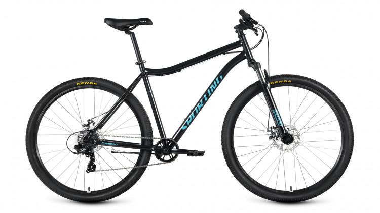 Велосипед FORWARD SPORTING 29 2.0 D (29" 8 ск. рост. 21") 2023, черный/бирюзовый