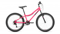 Велосипед ALTAIR MTB HT 24 1.0 (24" 6 ск. рост. 12") 2022, розовый/серый