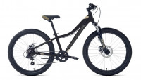 Велосипед FORWARD TWISTER 24 2.0 D (24" 7 ск. рост. 12") 2024, черный/бежевый