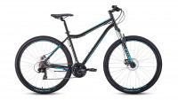 велосипед FORWARD SPORTING 29 2.0 disc (29" 21 ск. рост 21") 2019-2020, черный/бирюзовый