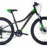 Велосипед FORWARD TWISTER 24 2.0 D (24" 7 ск. рост. 12") 2024, черный/ярко-зеленый